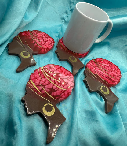 4Pcs Woman Coaster