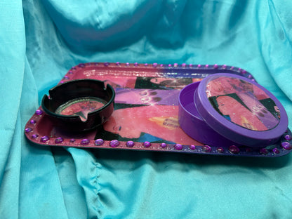 Nicki Glam Tray, Stash Jar, and Astray
